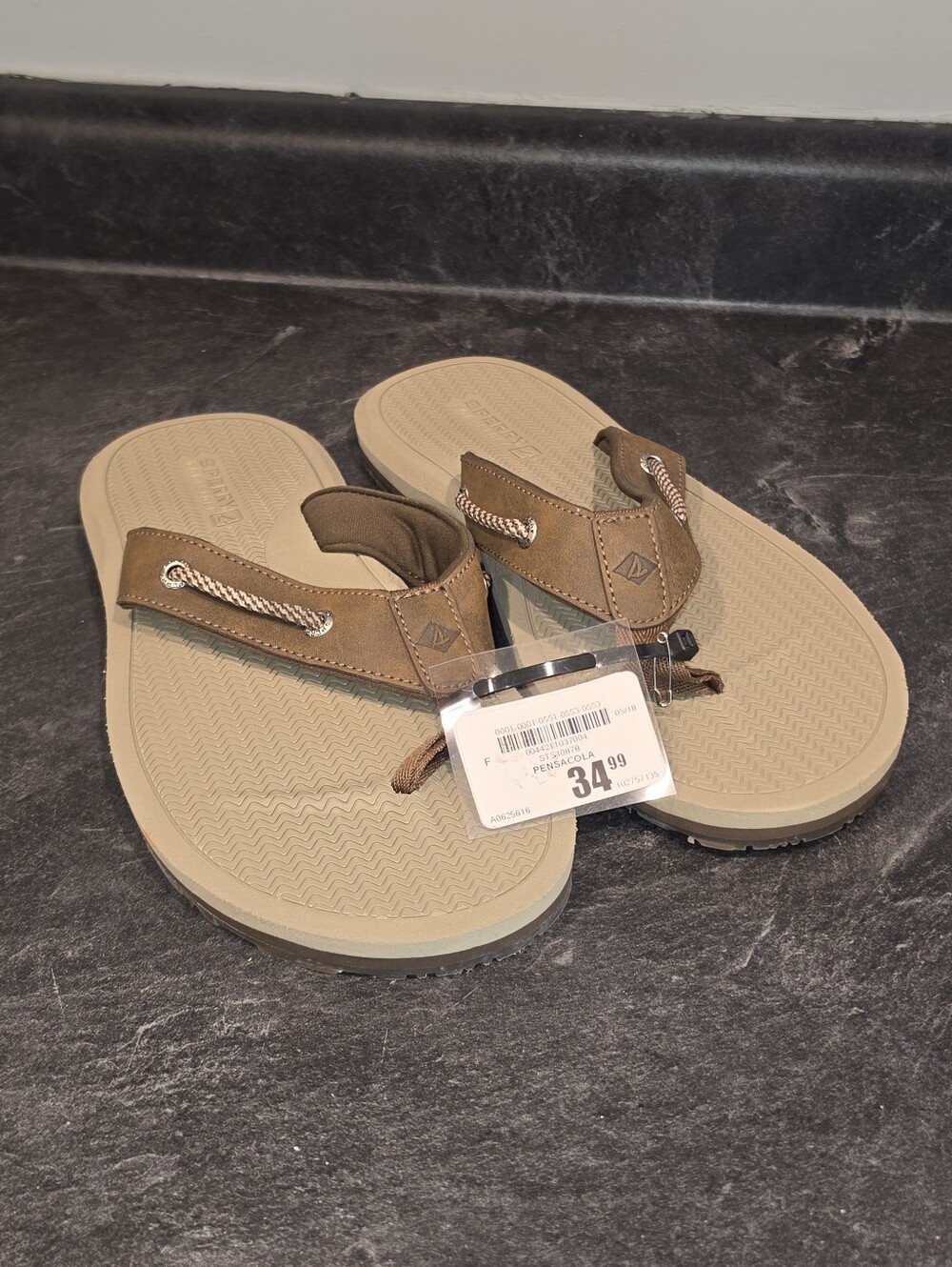 Sperry Top Slider Brown Sandals Size 9